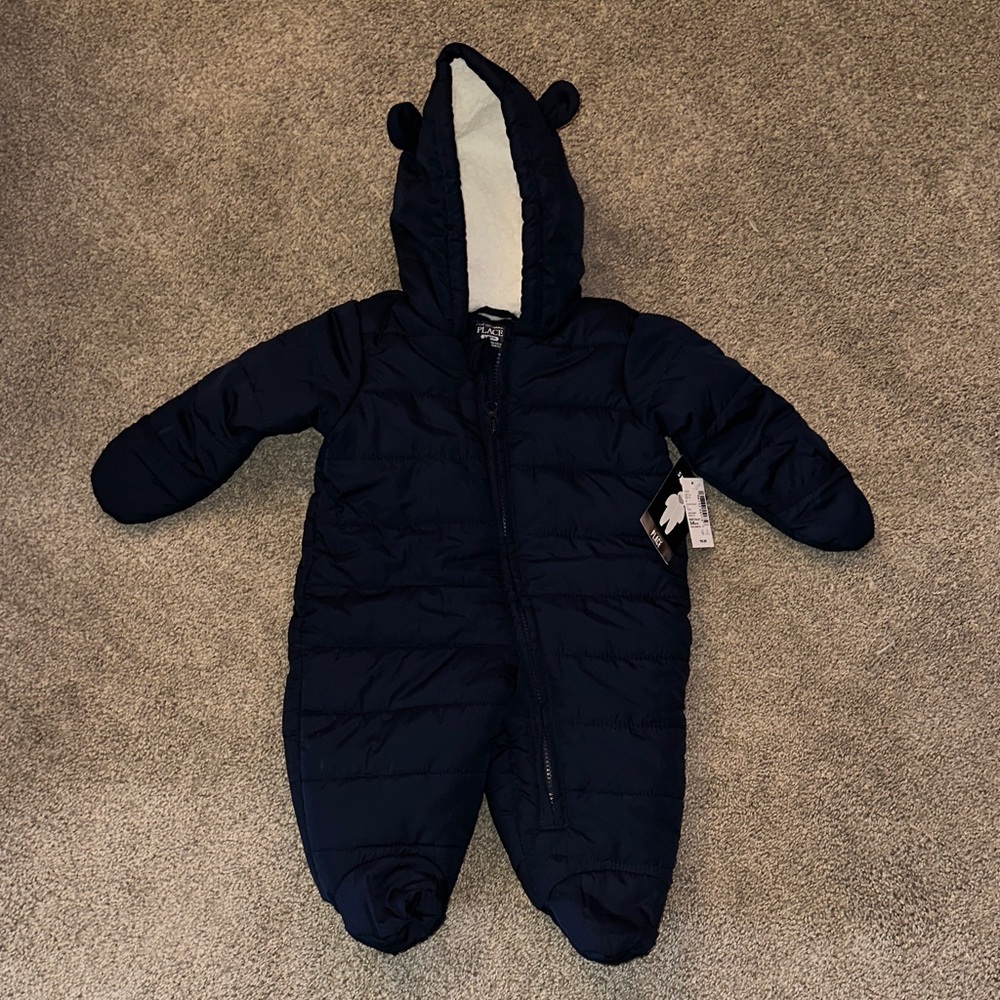 The Children's Place Dark Blue Hooded Footie